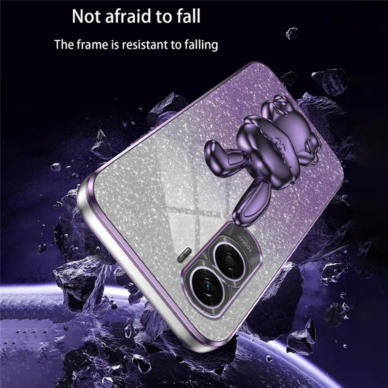 For Honor X50i 5G Kickstand Case Cute Rabbit Anti-Drop Slim Phone Case - Lila