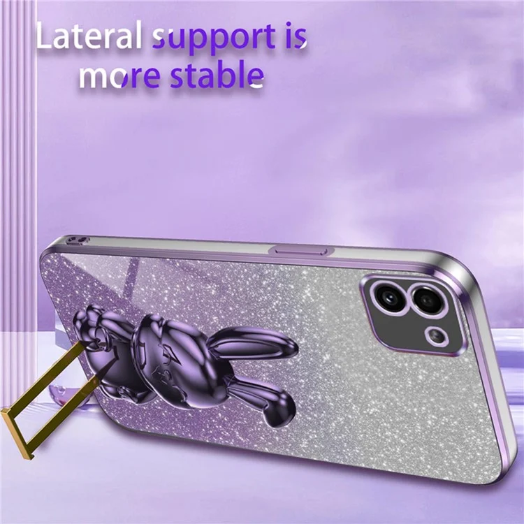 Per Samsung Galaxy A03 (164,2 x 75,9 x 9,1 mm) Custodia per telefono cellulare Supporto per cavalletto Custodia a coniglio cartoon - Viola