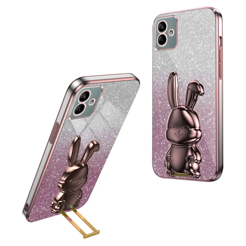 For Samsung Galaxy A04 4G (164.4 x 76.3 x 9.1 mm) Cartoon Rabbit Cell Phone Back Protector Cover - Pink