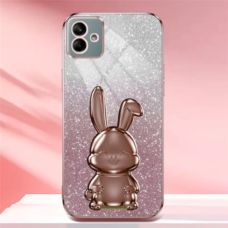 For Samsung Galaxy A04 4G (164.4 x 76.3 x 9.1 mm) Cartoon Rabbit Cell Phone Back Protector Cover - Pink