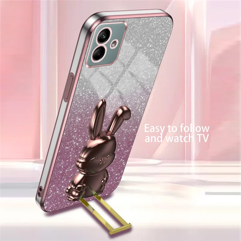 For Samsung Galaxy A04 4G (164.4 x 76.3 x 9.1 mm) Cartoon Rabbit Cell Phone Back Protector Cover - Pink