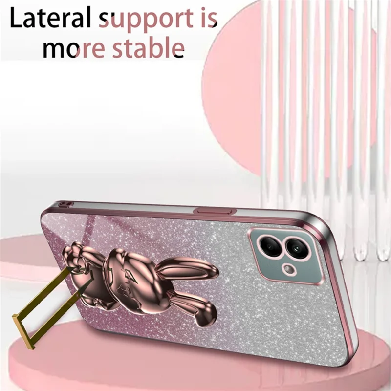 For Samsung Galaxy A04 4G (164.4 x 76.3 x 9.1 mm) Cartoon Rabbit Cell Phone Back Protector Cover - Pink
