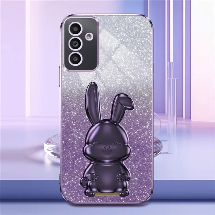 Case for Samsung Galaxy A24 4G (162.1 X 77.6 X 8.3mm) PC+TPU Lovely Rabbit Phone Protective Cover - Purple