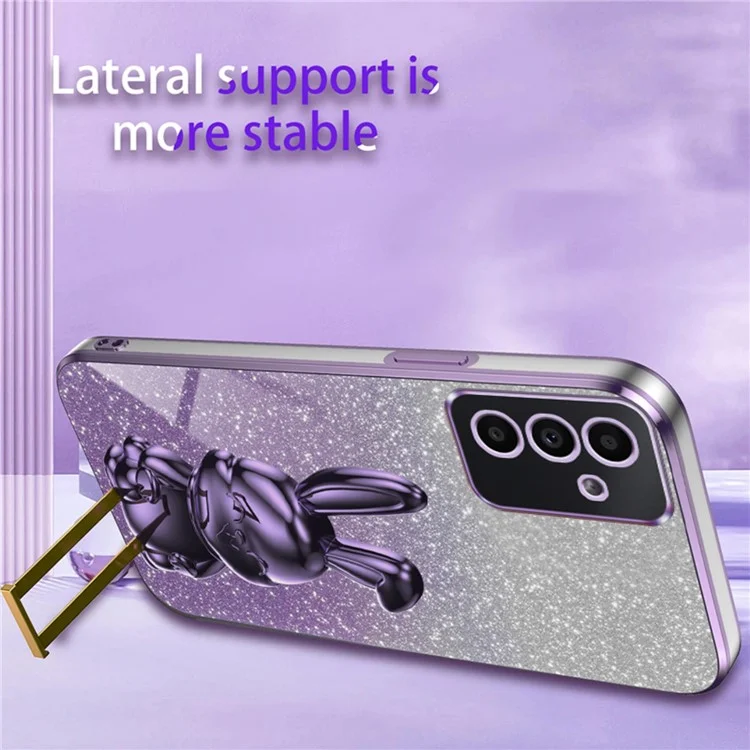 Case for Samsung Galaxy A24 4G (162.1 X 77.6 X 8.3mm) PC+TPU Lovely Rabbit Phone Protective Cover - Purple