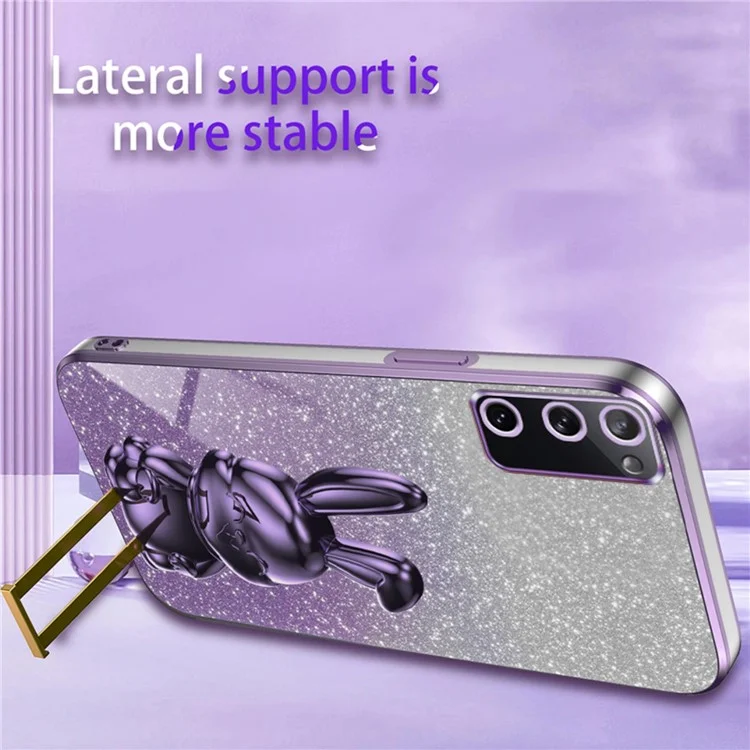 Para Samsung Galaxy S20 fe / S20 FE 5G / S20 FE 2022 / Caso S20 Lite Glitter Anti-drop Phone Kickstand Cover - Roxo