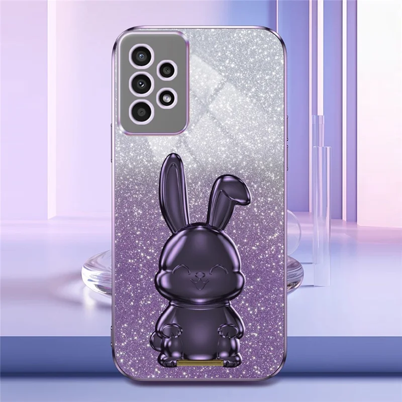Per Samsung Galaxy A13 4G / 5G Anti-Scratch Phone Cover Electroplating PC+TPU Phone Case con Supporto - Viola