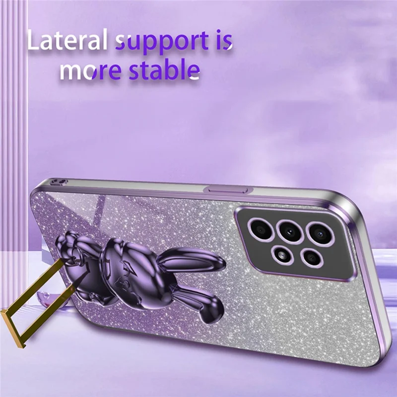 Per Samsung Galaxy A13 4G / 5G Anti-Scratch Phone Cover Electroplating PC+TPU Phone Case con Supporto - Viola