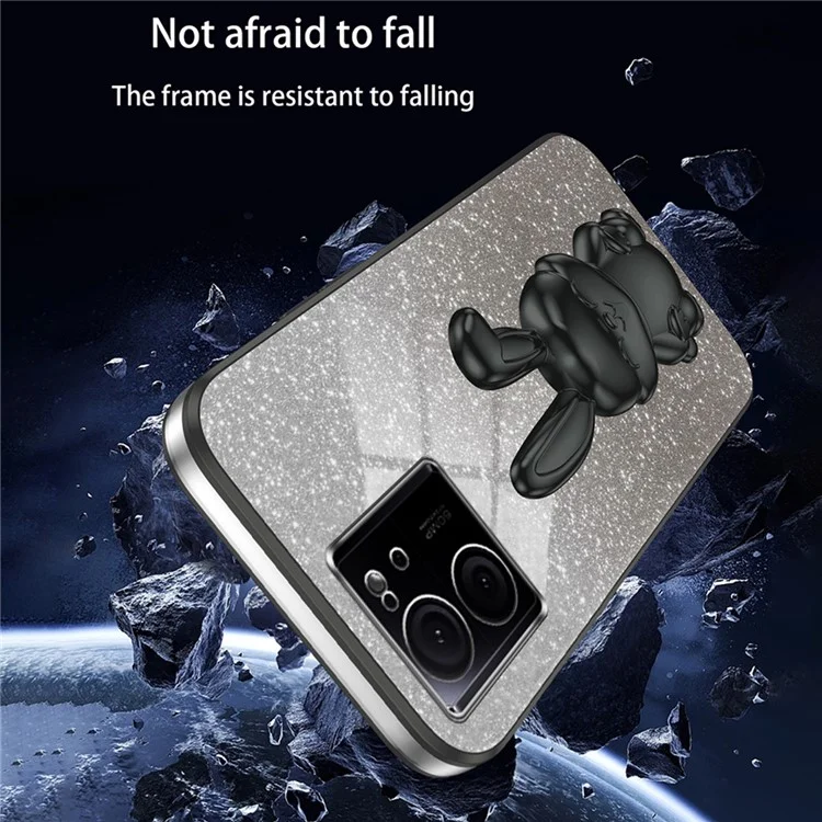 Case for Xiaomi 13T / Redmi K60 Ultra PC+TPU Lovely Rabbit Anti-scratch Phone Cover - Black
