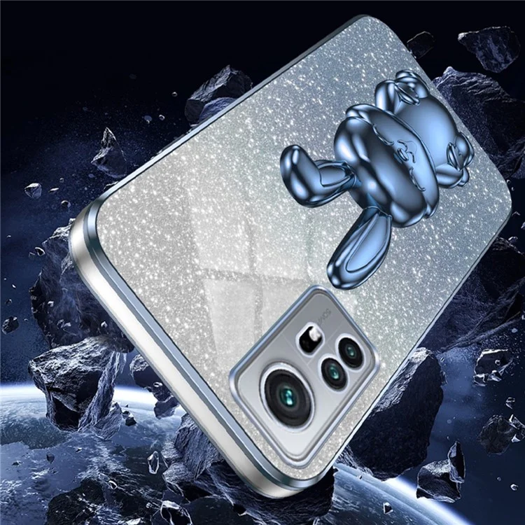 Para Xiaomi 12 5G / 12X 5G / 12S 5G Carcasa trasera de PC+TPU con conejo encantador - Azul