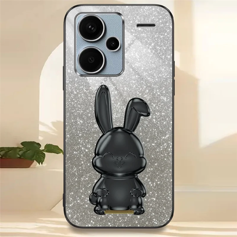 Para Xiaomi Redmi Note 13 Pro+ 5G PC+TPU Case de Telefone Móvel Com Suporte - Preto