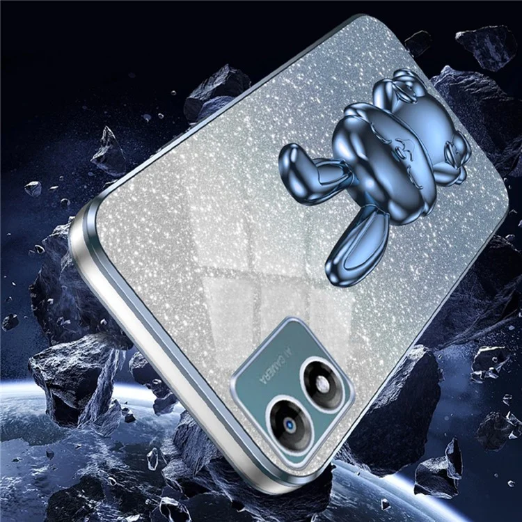 Back Cover for Motorola Moto E13 4G , Drop Resistant PC+TPU Phone Case with Kickstand - Blue