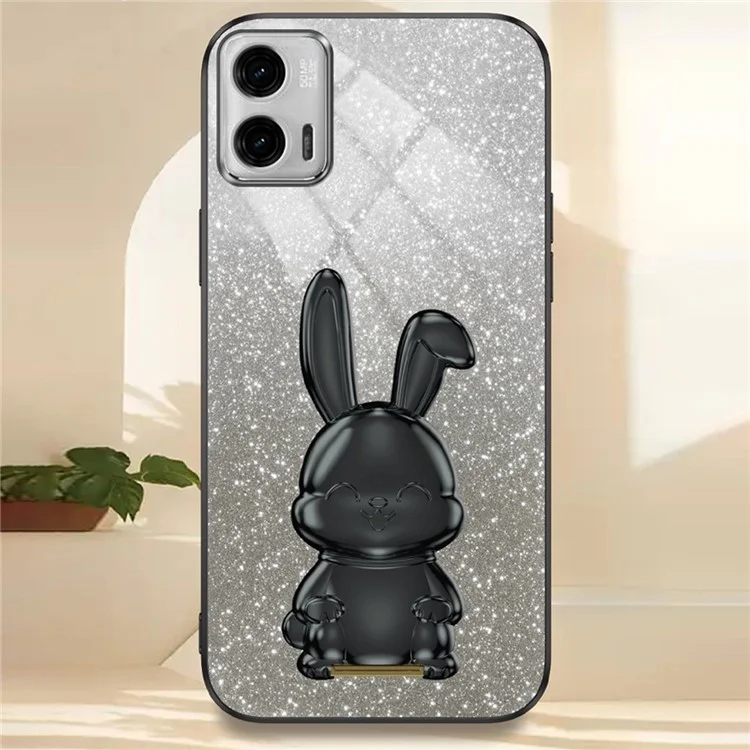 Cover PC+TPU per Motorola Moto G73 5G, Custodia per telefono con supporto per mani libere - Nero
