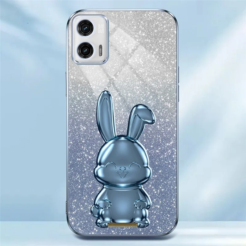 PC+TPU Cover for Motorola Moto G73 5G , Phone Case with Hands-free Kickstand - Blue