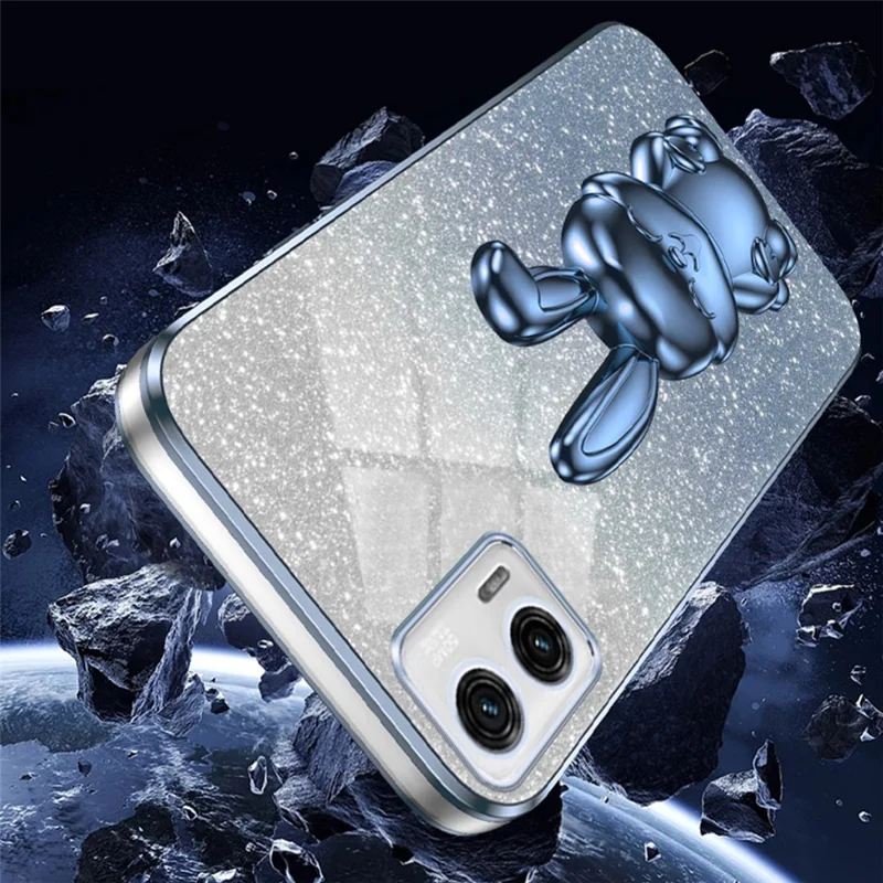 PC+TPU Cover for Motorola Moto G73 5G , Phone Case with Hands-free Kickstand - Blue