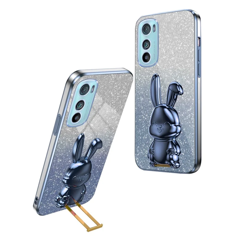Phone Case for Motorola Edge 30 5G Shell Slim-Fit Cartoon Rabbit Protective Cover - Blue