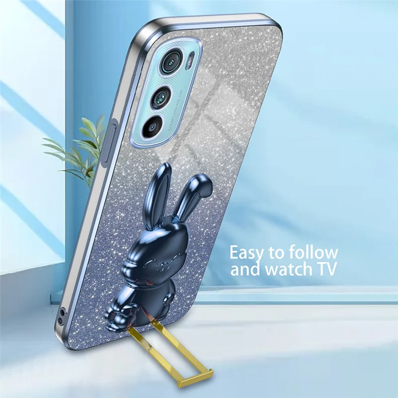 Phone Case for Motorola Edge 30 5G Shell Slim-Fit Cartoon Rabbit Protective Cover - Blue