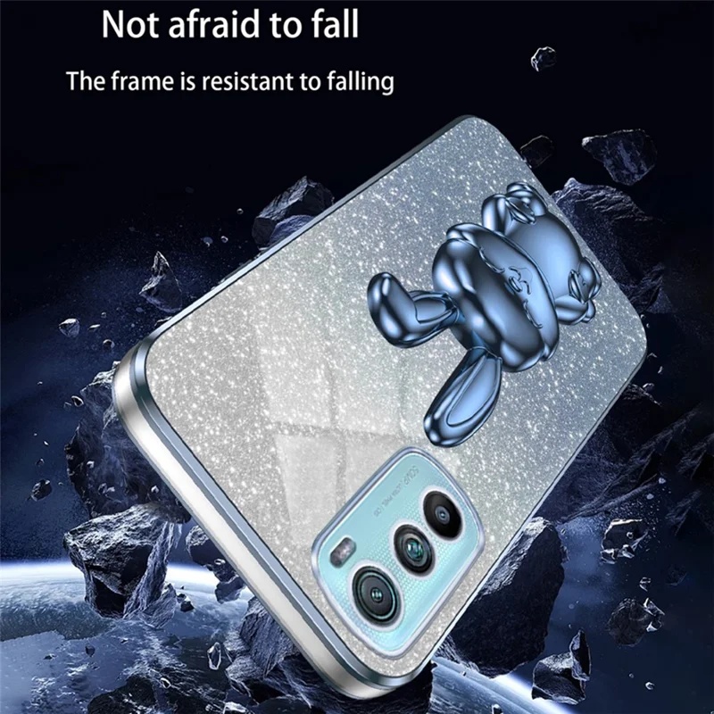 Phone Case for Motorola Edge 30 5G Shell Slim-Fit Cartoon Rabbit Protective Cover - Blue