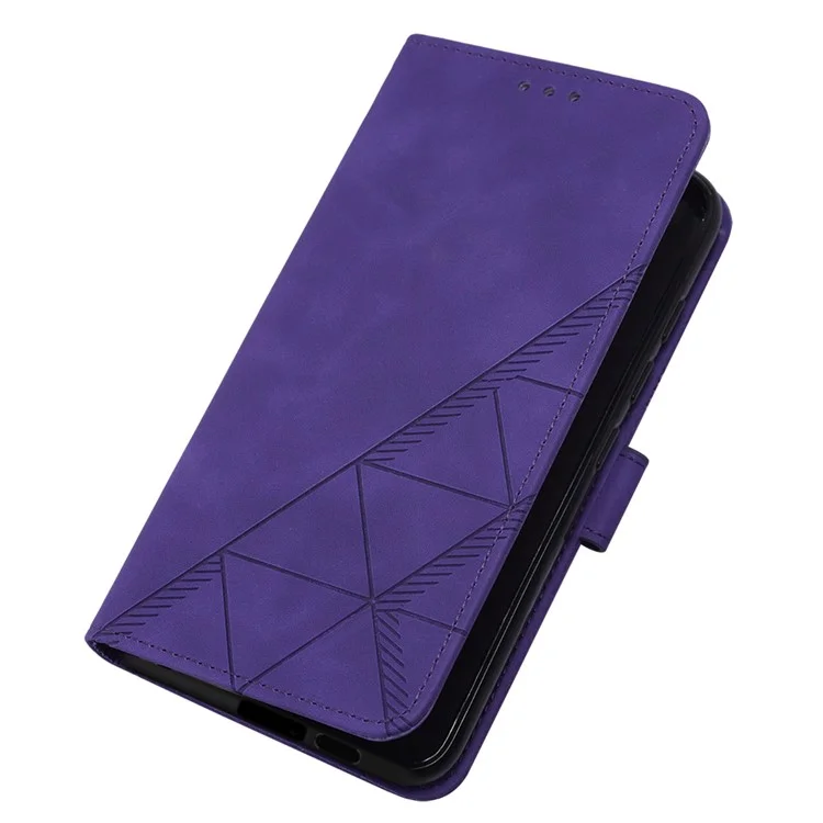 Serie YB de Impresión-1 para Funda tipo Cartera con Tapa de Cuero Flip Cover para Samsung Galaxy S24+ con Correa - Púrpura
