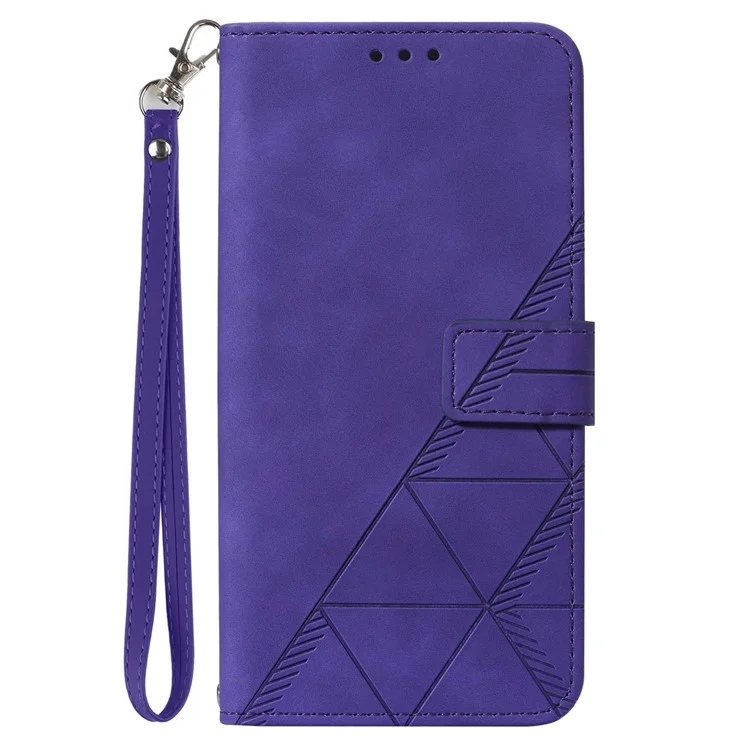 Serie YB de Impresión-1 para Funda tipo Cartera con Tapa de Cuero Flip Cover para Samsung Galaxy S24+ con Correa - Púrpura