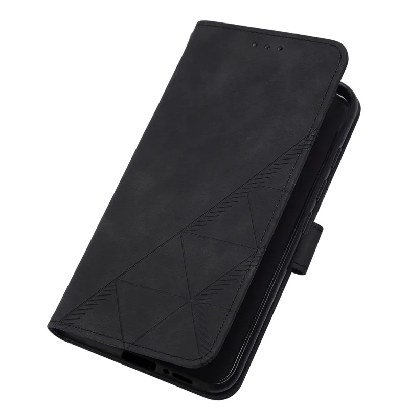 For Motorola Edge 40 Neo 5G Leather Case with Hand Strap Wallet Stand Phone Cover - Black