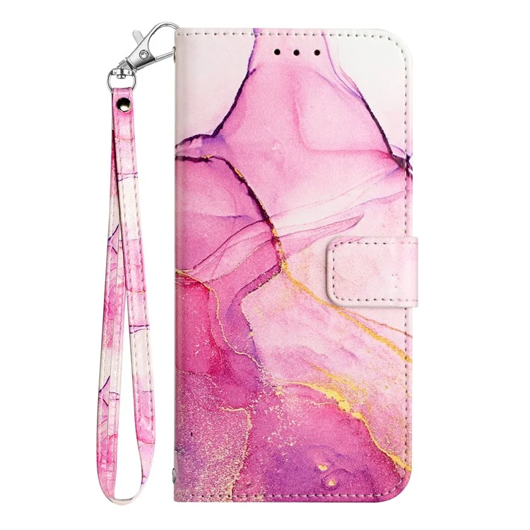 Serie YB Pattern Printing Leather para Samsung Galaxy S24 Ultra, funda de cartera de cuero para teléfono móvil - Rosa+Púrpura+Oro LS001
