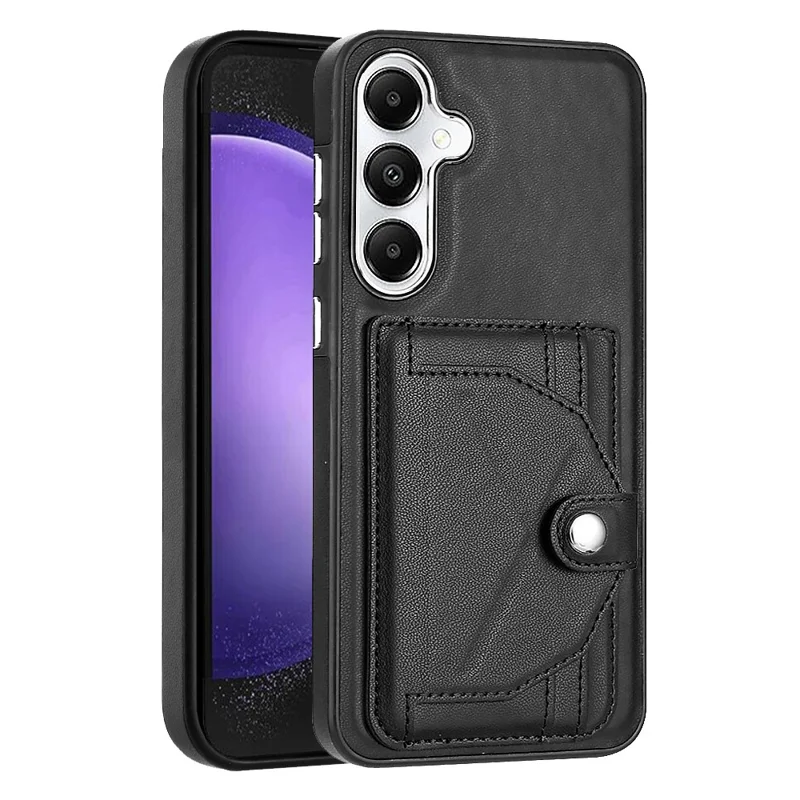 Serie di rivestimenti in pelle YB-4 per custodia per scheda telefonica Samsung Galaxy S23 FE - Cover in pelle+TPU - Nero
