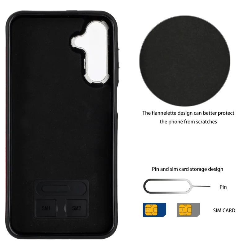 Serie di rivestimenti in pelle YB-4 per custodia per scheda telefonica Samsung Galaxy S23 FE - Cover in pelle+TPU - Nero