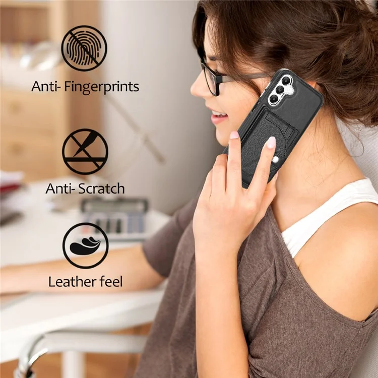 YB Leather Coating Series-4 per Samsung Galaxy A25 5G (Globale) (161.0 x 76.5 x 8.3mm) Custodia Slot per Schede Cover - Nero