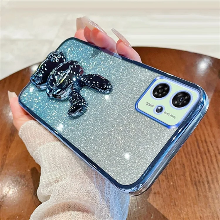 Para Motorola Moto G54 5G Carcasa con Soporte Slim Caso Lindo Conejo a Prueba de Golpes - Azul