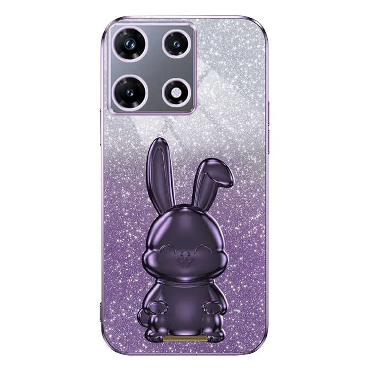 Para Infinix Note 30 Pro 4G Case Kickstand Glitter Powder PC+TPU Capa de Celular - Roxo