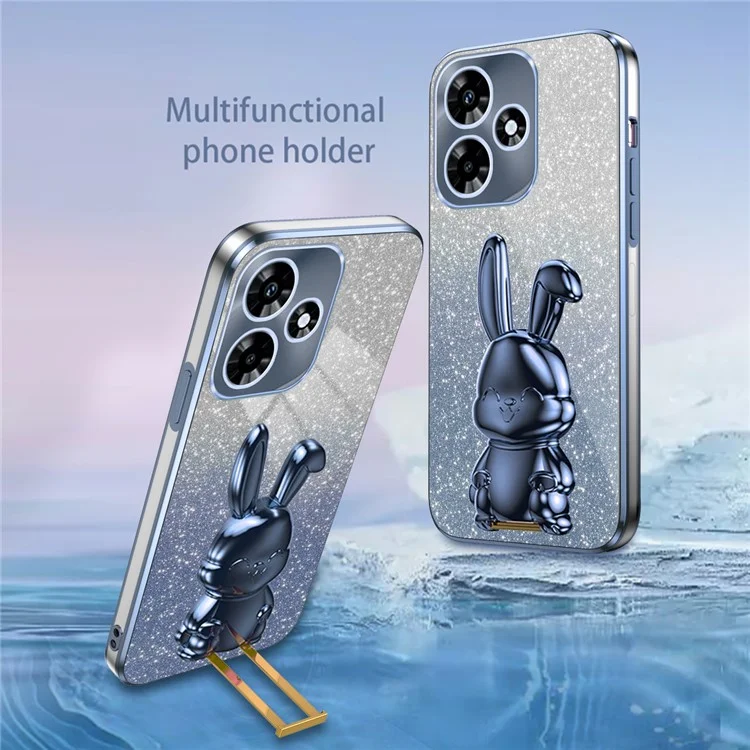 Per Infinix Hot 30 Play / Hot 30 Play NFC 4G Cartoon Rabbit Kickstand Cell Phone Cases - Blu