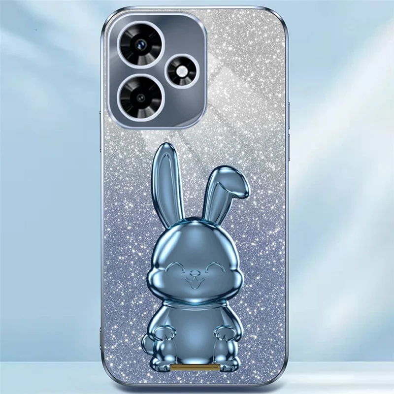 Per Infinix Hot 30 Play / Hot 30 Play NFC 4G Cartoon Rabbit Kickstand Cell Phone Cases - Blu