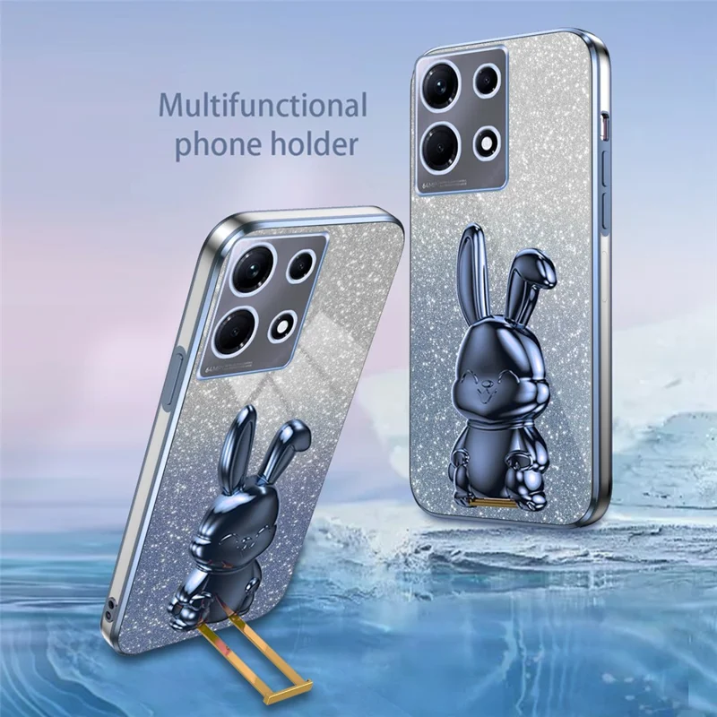 For Infinix Note 30 5G Case Cute Rabbit Kickstand Anti-Drop Phone Cover - Blue