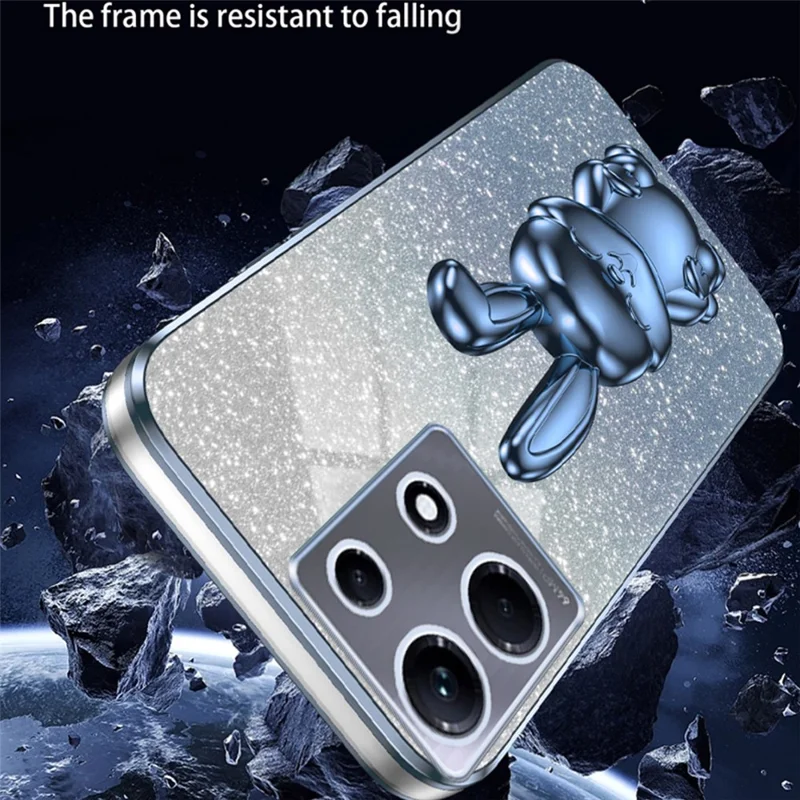 For Infinix Note 30 5G Case Cute Rabbit Kickstand Anti-Drop Phone Cover - Blue