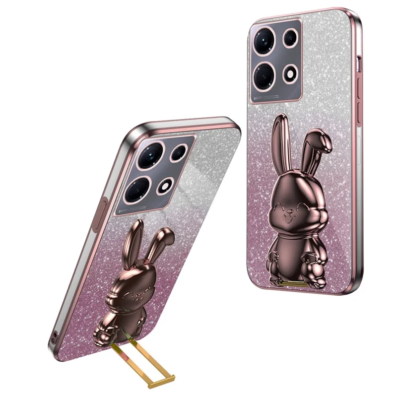 For Infinix Note 30 5G Case Cute Rabbit Kickstand Anti-Drop Phone Cover - Pink