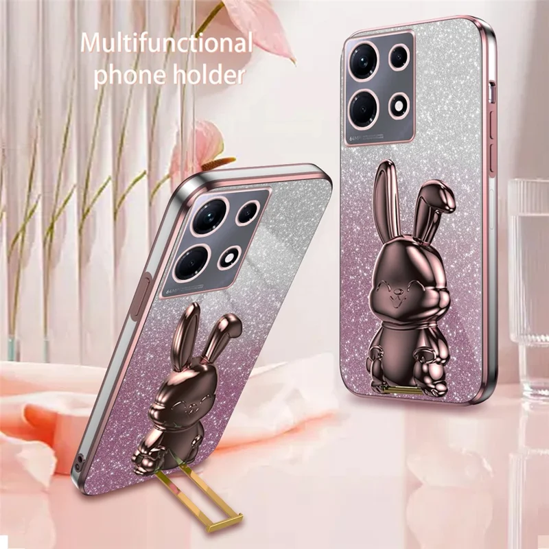 For Infinix Note 30 5G Case Cute Rabbit Kickstand Anti-Drop Phone Cover - Pink
