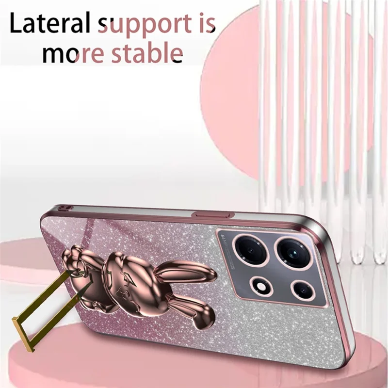 For Infinix Note 30 5G Case Cute Rabbit Kickstand Anti-Drop Phone Cover - Pink