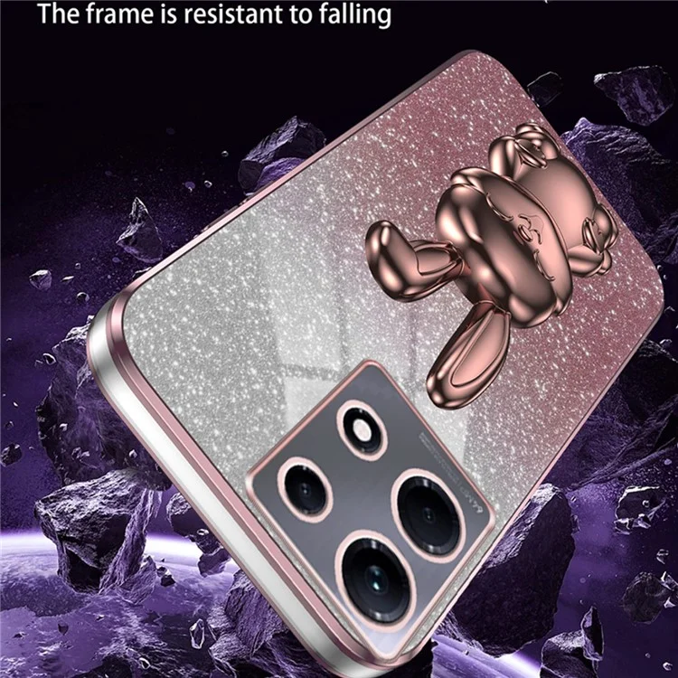 Protective Case for Infinix Note 30 4G Slim Phone Case Cute Rabbit Kickstand Cover - Pink