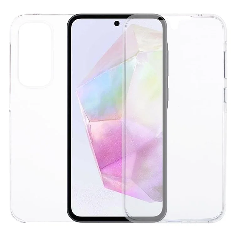 Per Samsung Galaxy A35 5G Cover Trasparente Acrilico + TPU Protezione totale Cover Telefono con Pellicola PET