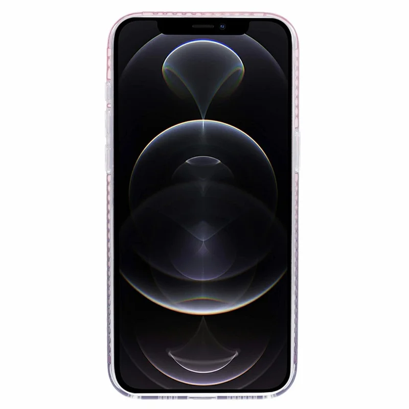 For iPhone 12 / 12 Pro Case Compatible with MagSafe Glitter Gradient TPU+Acrylic Slim Phone Case - Pink