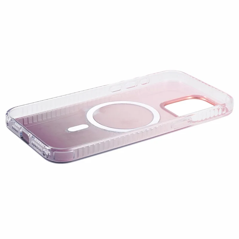 For iPhone 12 / 12 Pro Case Compatible with MagSafe Glitter Gradient TPU+Acrylic Slim Phone Case - Pink