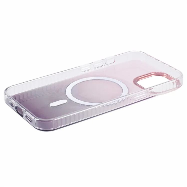 For iPhone 15 Phone Cover IMD TPU+Acrylic Slim-Fit Case Compatible with MagSafe - Purple