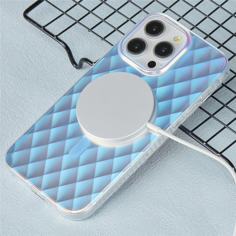 MP Series For iPhone 15 Pro Max Cell Phone Cases TPU+Acrylic Creative Cover Compatible with MagSafe - Rhombus