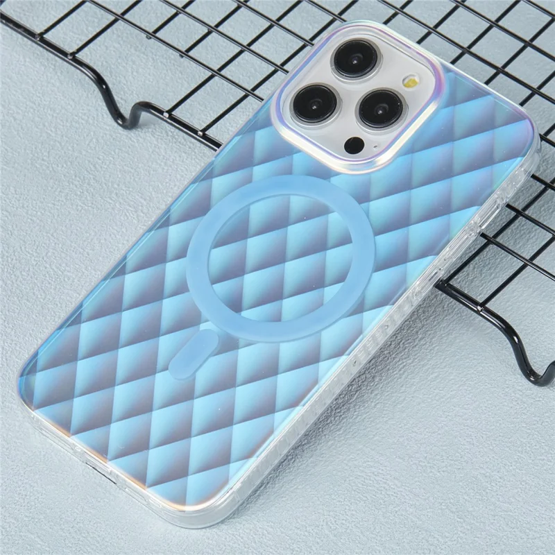 MP Series For iPhone 15 Pro Max Cell Phone Cases TPU+Acrylic Creative Cover Compatible with MagSafe - Rhombus