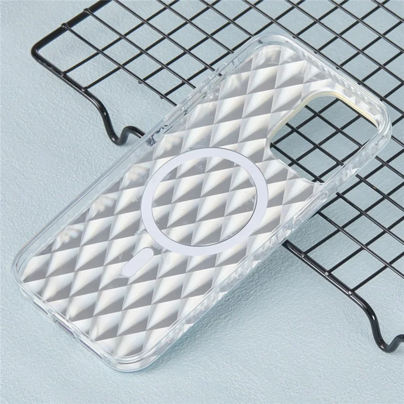 MP Series For iPhone 15 Pro Max Cell Phone Cases TPU+Acrylic Creative Cover Compatible with MagSafe - Rhombus