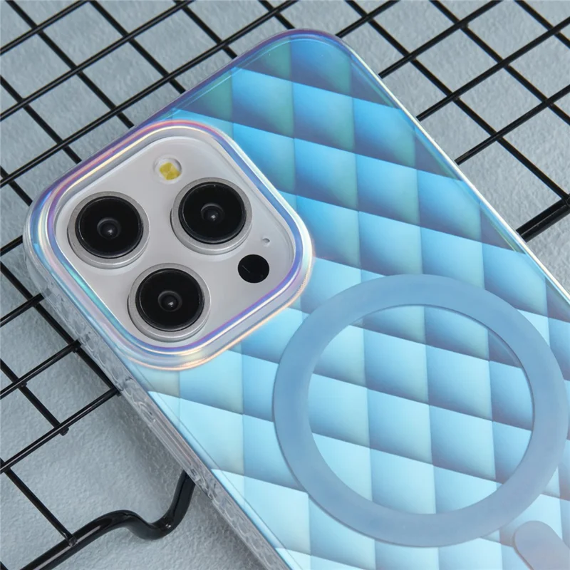 MP Series For iPhone 15 Pro Max Cell Phone Cases TPU+Acrylic Creative Cover Compatible with MagSafe - Rhombus