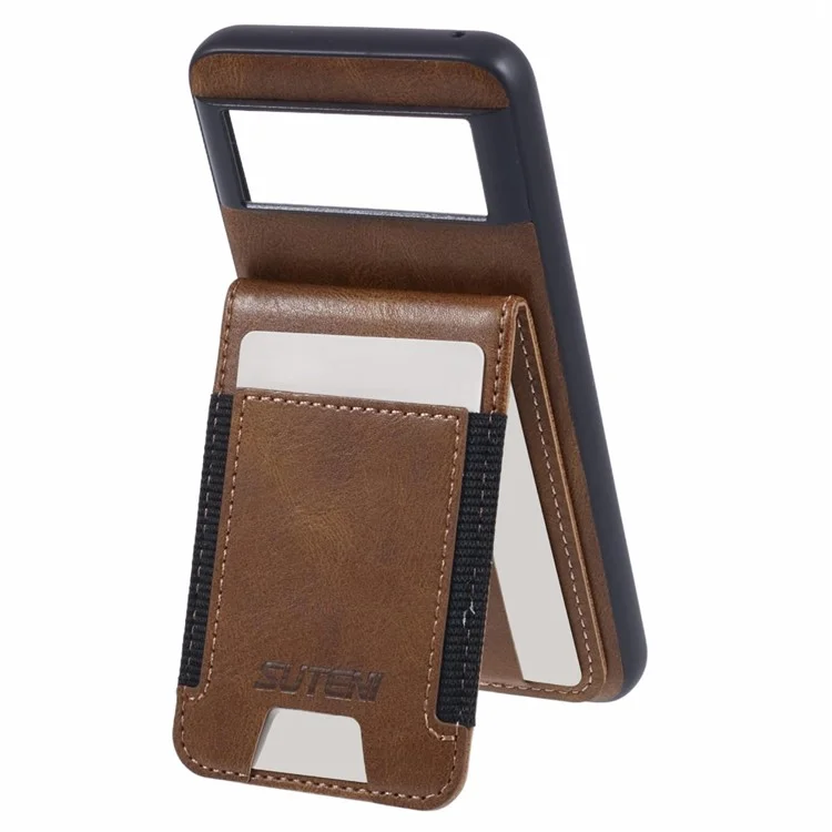 SUTENI H03 For Google Pixel 8 Pro Phone Case Kickstand Cover with Card Slots - Brown