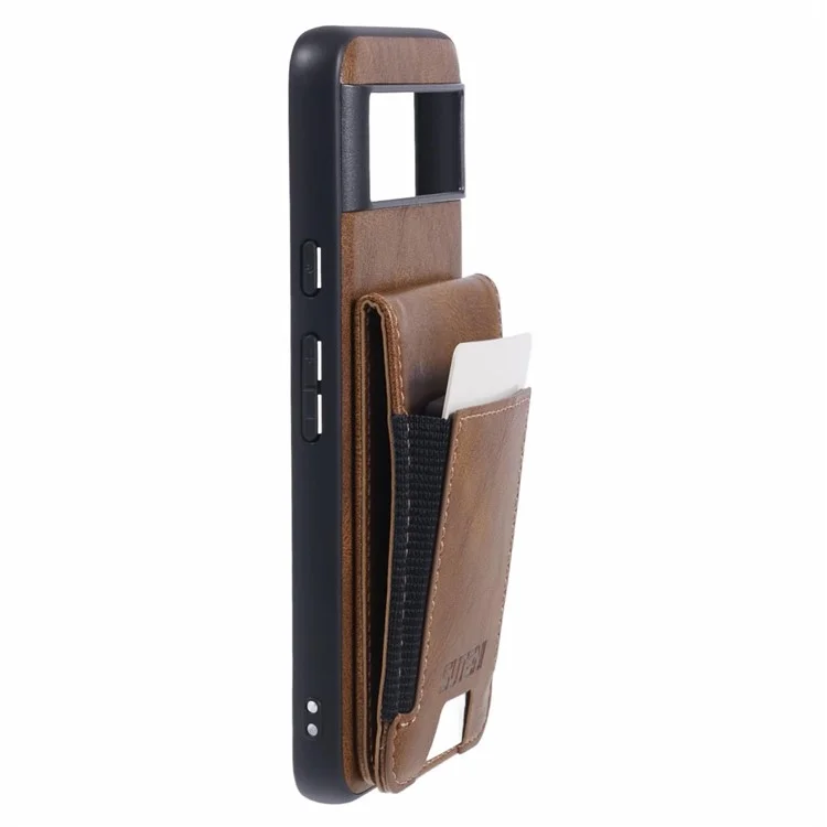 SUTENI H03 For Google Pixel 8 Pro Phone Case Kickstand Cover with Card Slots - Brown