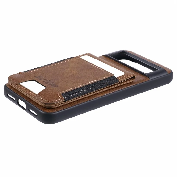SUTENI H03 For Google Pixel 8 Pro Phone Case Kickstand Cover with Card Slots - Brown