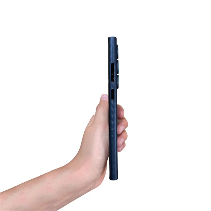 KZDOO For Samsung Galaxy S24 Ultra Case PP Phone Back Cover Carbon Fiber Texture - Blue